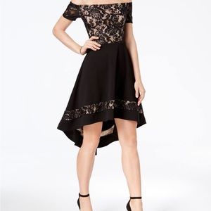 City Studio Size 11 Black and Lace Cocktail Dress